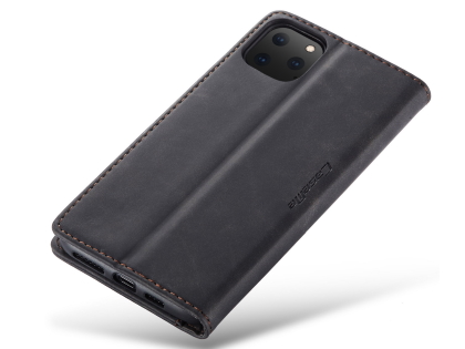 CaseMe Slim Synthetic Leather Wallet Case with Stand for iPhone 11 Pro - Charcoal
