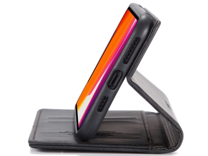 CaseMe Slim Synthetic Leather Wallet Case with Stand for iPhone 11 Pro - Charcoal