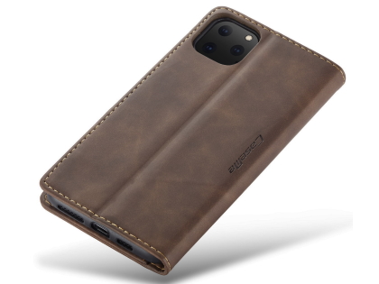 CaseMe Slim Synthetic Leather Wallet Case with Stand for iPhone 11 Pro - Chocolate