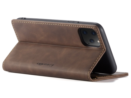 CaseMe Slim Synthetic Leather Wallet Case with Stand for iPhone 11 Pro - Chocolate