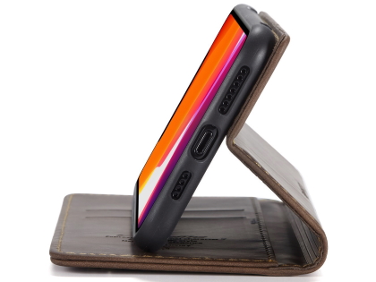 CaseMe Slim Synthetic Leather Wallet Case with Stand for iPhone 11 Pro - Chocolate