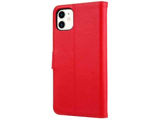 Premium Leather Wallet Case for Apple iPhone 11 - Red Leather Wallet Case