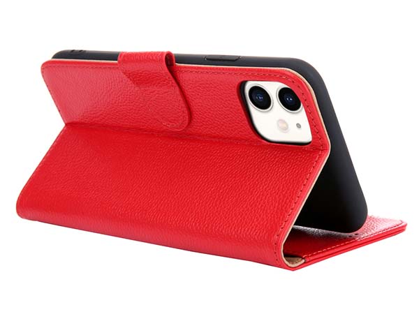 Premium Leather Wallet Case for Apple iPhone 11 - Red