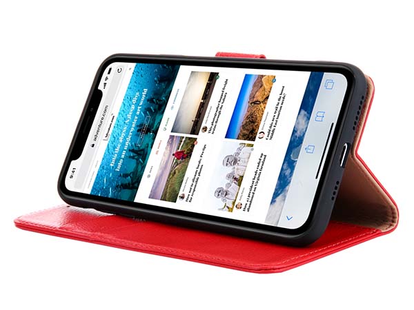Premium Leather Wallet Case for Apple iPhone 11 - Red