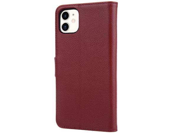 Premium Leather Wallet Case for Apple iPhone 11 - Rosewood Leather Wallet Case