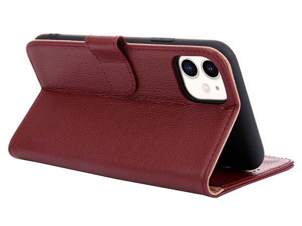 Premium Leather Wallet Case for Apple iPhone 11 - Rosewood