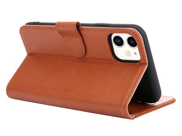 Premium Leather Wallet Case for Apple iPhone 11 - Caramel