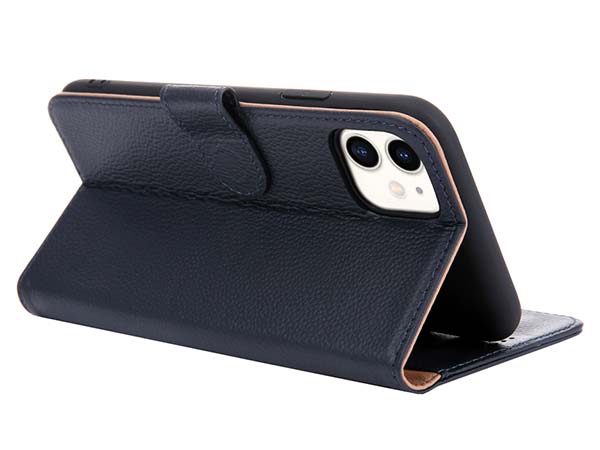 Premium Leather Wallet Case for Apple iPhone 11 - Midnight Blue