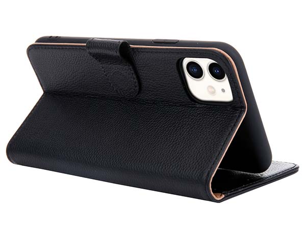 Premium Leather Wallet Case for Apple iPhone 11 - Black