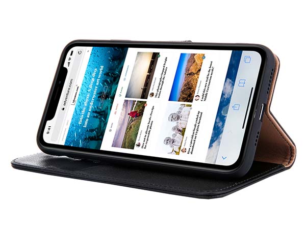 Premium Leather Wallet Case for Apple iPhone 11 - Black