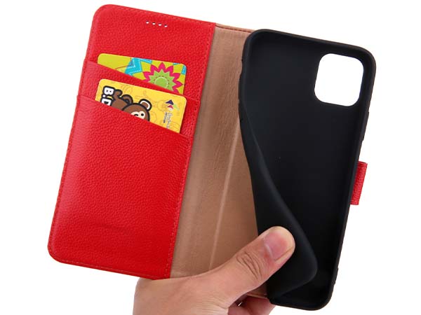 Premium Leather Wallet Case for Apple iPhone 11 Pro - Red