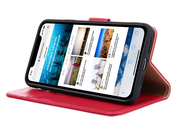 Premium Leather Wallet Case for Apple iPhone 11 Pro - Pink