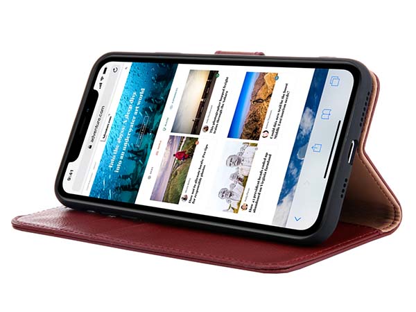 Premium Leather Wallet Case for Apple iPhone 11 Pro - Rosewood