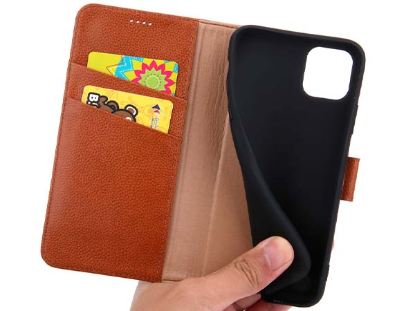 Premium Leather Wallet Case for Apple iPhone 11 Pro - Caramel