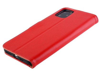 Premium Leather Wallet Case for Apple iPhone 11 Pro Max - Red Leather Wallet Case