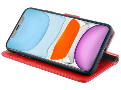Premium Leather Wallet Case for Apple iPhone 11 Pro Max - Red