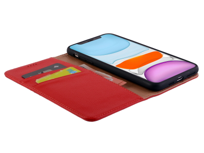Premium Leather Wallet Case for Apple iPhone 11 Pro Max - Red