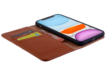 Premium Leather Wallet Case for Apple iPhone 11 Pro Max - Caramel