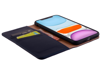 Premium Leather Wallet Case for Apple iPhone 11 Pro Max - Midnight Blue