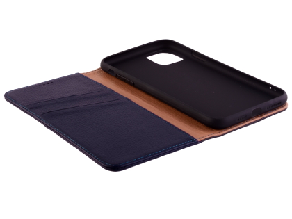Premium Leather Wallet Case for Apple iPhone 11 Pro Max - Midnight Blue