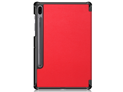 Slim Synthetic Leather Flip Case with Stand for Samsung Galaxy Tab S6 - Red