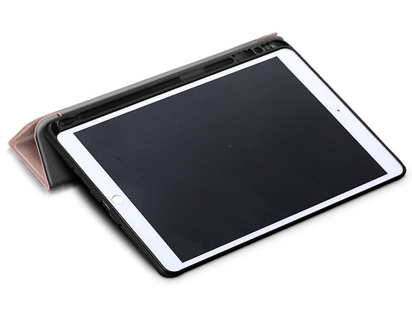 Premium Slim Synthetic Leather Flip Case with Stand for iPad 7/8th Gen - Rose Gold