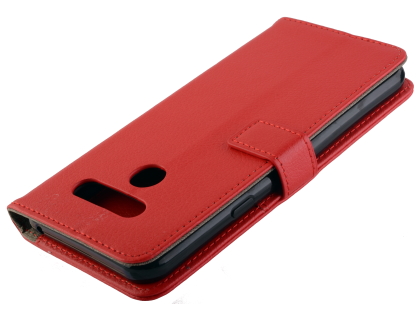 Synthetic Leather Wallet Case with Stand for LG K50 - Red Leather Wallet Case