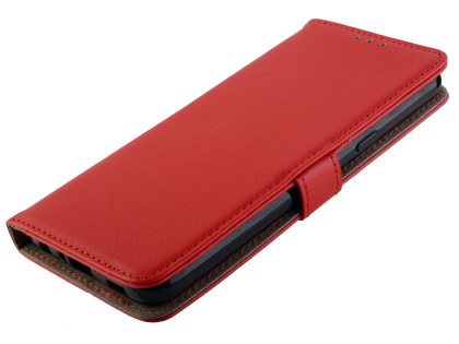 Synthetic Leather Wallet Case with Stand for LG K50 - Red