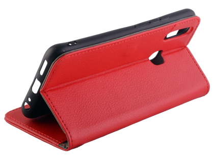 Synthetic Leather Wallet Case with Stand for vivo Y12 - Red