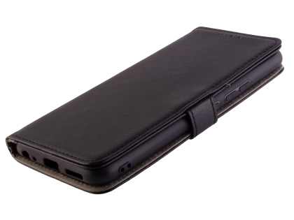 Synthetic Leather Wallet Case with Stand for vivo Y12 - Black