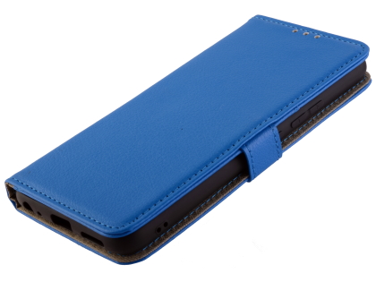 Synthetic Leather Wallet Case with Stand for vivo Y12 - Blue