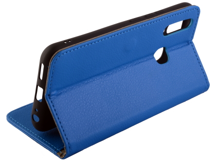 Synthetic Leather Wallet Case with Stand for vivo Y12 - Blue