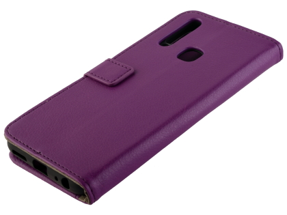 Synthetic Leather Wallet Case with Stand for vivo Y12 - Purple Leather Wallet Case