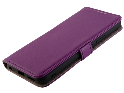 Synthetic Leather Wallet Case with Stand for vivo Y12 - Purple