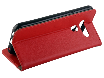 Synthetic Leather Wallet Case with Stand for LG K50 - Red