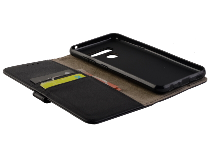 Synthetic Leather Wallet Case with Stand for LG K50 - Black