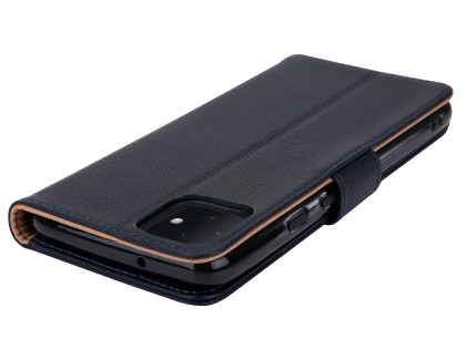 Premium Leather Wallet Case for Google Pixel 4 - Midnight Blue