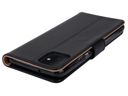Premium Leather Wallet Case for Google Pixel 4 - Black