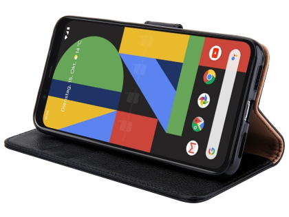 Premium Leather Wallet Case for Google Pixel 4 - Black