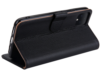 Premium Leather Wallet Case for Google Pixel 4 - Black
