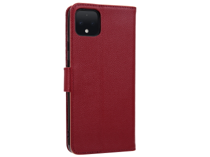 Premium Leather Wallet Case for Google Pixel 4 - Rosewood Leather Wallet Case