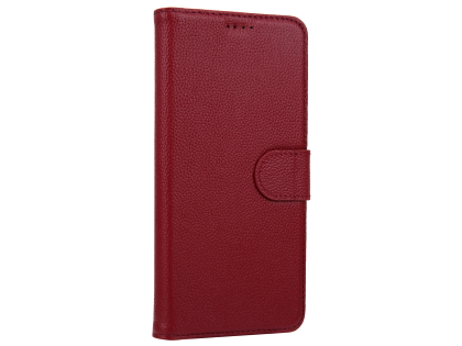 Premium Leather Wallet Case for Google Pixel 4 - Rosewood