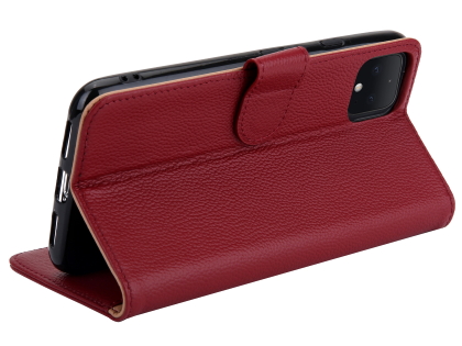 Premium Leather Wallet Case for Google Pixel 4 - Rosewood
