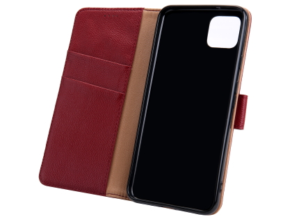 Premium Leather Wallet Case for Google Pixel 4 - Rosewood