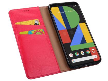 Premium Leather Wallet Case for Google Pixel 4 - Pink