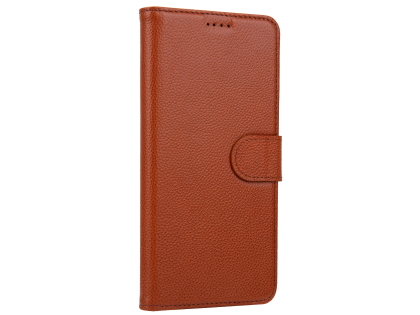 Premium Leather Wallet Case for Google Pixel 4 - Caramel