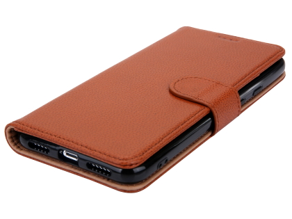 Premium Leather Wallet Case for Google Pixel 4 - Caramel