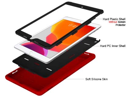 Impact Case for iPad 7/8th Gen - Red/Black
