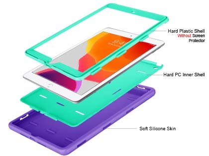 Impact Case for iPad 7/8th Gen - Purple/Mint