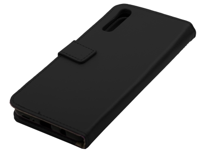 Synthetic Leather Wallet Case with Stand for Samsung Galaxy A90 5G - Black Leather Wallet Case